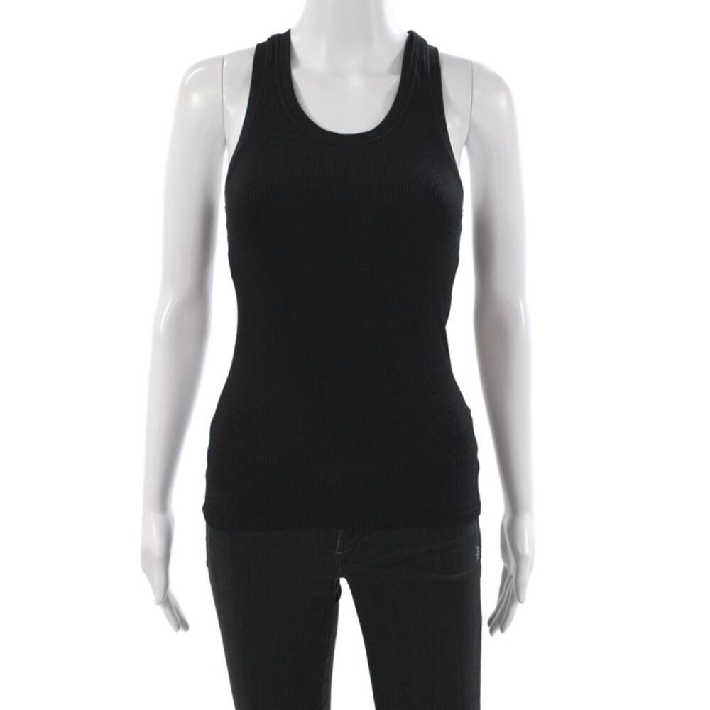 Bordeaux Women Black Basic Tank Scoop Neck Nylon Sleeveless Size One Size
